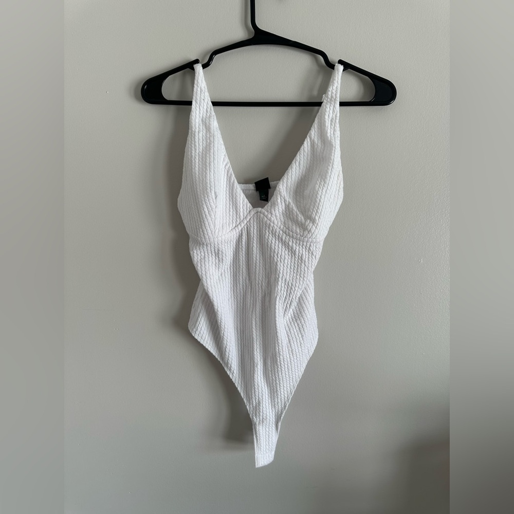 White Tank Top Ribbed Bodysuit